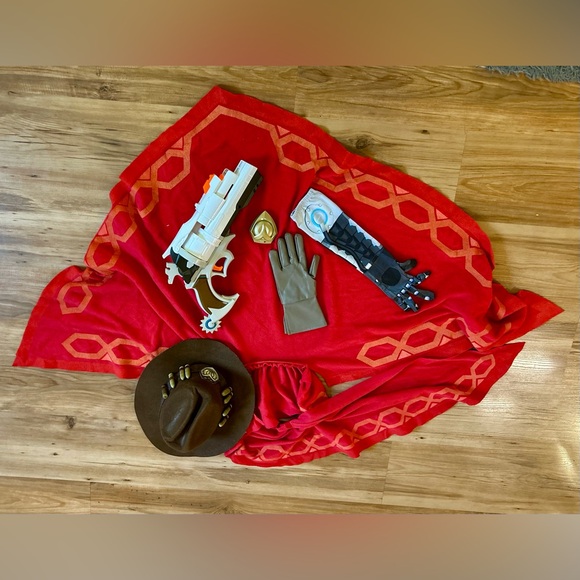 Overwatch McCree Costume Accessories Kids M Hat Gun Badge Gloves Halloween - Picture 1 of 1